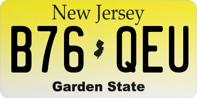 NJ license plate B76QEU