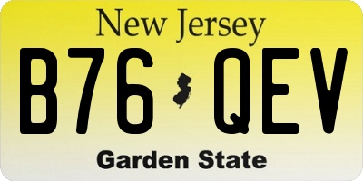 NJ license plate B76QEV