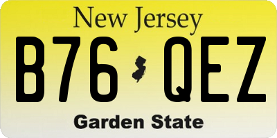 NJ license plate B76QEZ