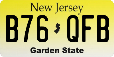 NJ license plate B76QFB