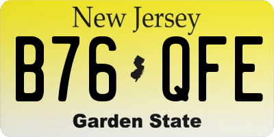 NJ license plate B76QFE