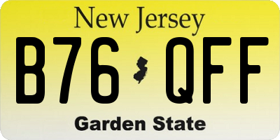 NJ license plate B76QFF