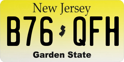 NJ license plate B76QFH