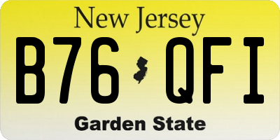 NJ license plate B76QFI