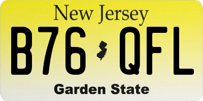 NJ license plate B76QFL