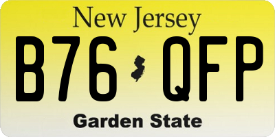 NJ license plate B76QFP