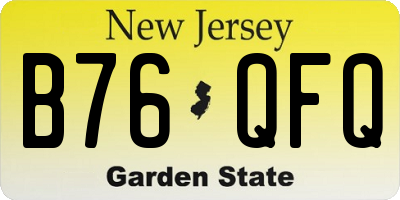 NJ license plate B76QFQ