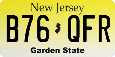 NJ license plate B76QFR