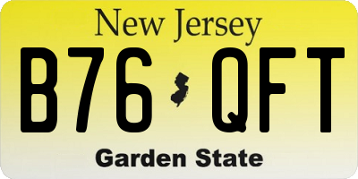 NJ license plate B76QFT