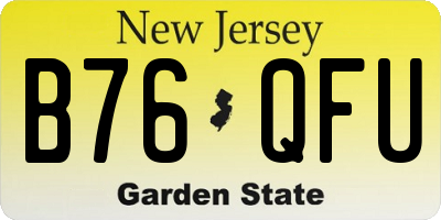 NJ license plate B76QFU