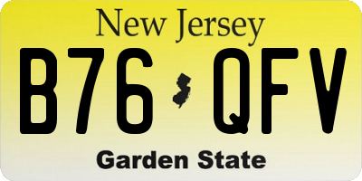 NJ license plate B76QFV