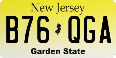 NJ license plate B76QGA