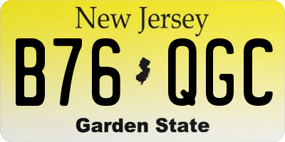 NJ license plate B76QGC
