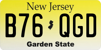 NJ license plate B76QGD