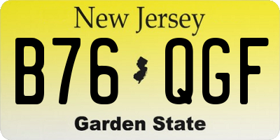 NJ license plate B76QGF