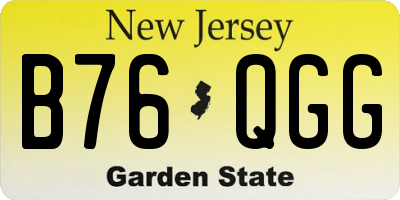 NJ license plate B76QGG
