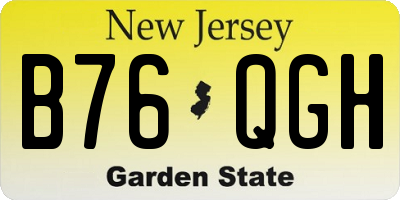 NJ license plate B76QGH