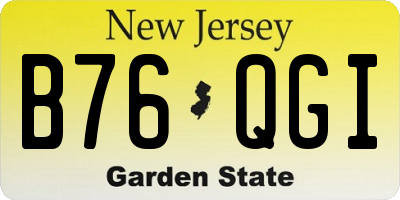 NJ license plate B76QGI