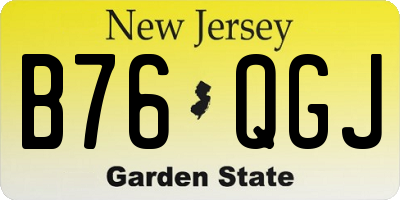 NJ license plate B76QGJ