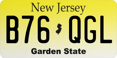 NJ license plate B76QGL