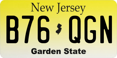 NJ license plate B76QGN