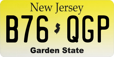 NJ license plate B76QGP
