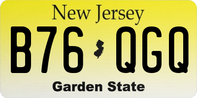 NJ license plate B76QGQ