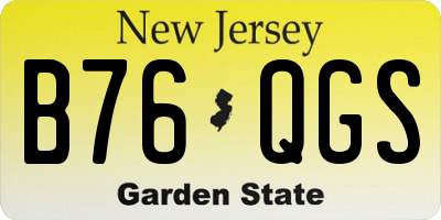 NJ license plate B76QGS