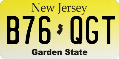 NJ license plate B76QGT