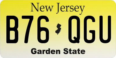 NJ license plate B76QGU