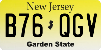 NJ license plate B76QGV