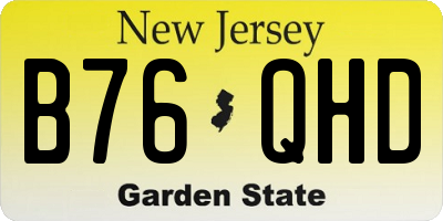 NJ license plate B76QHD