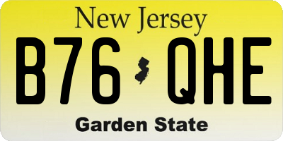 NJ license plate B76QHE