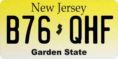 NJ license plate B76QHF