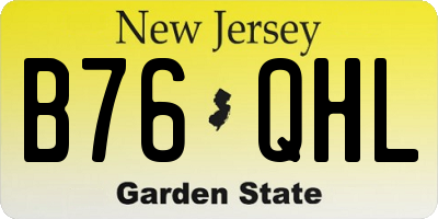 NJ license plate B76QHL