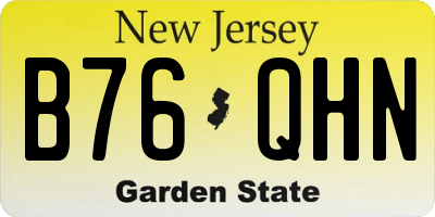 NJ license plate B76QHN