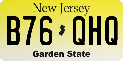 NJ license plate B76QHQ