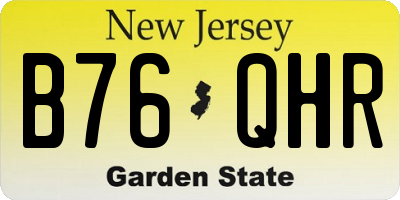 NJ license plate B76QHR