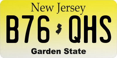 NJ license plate B76QHS