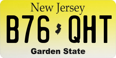 NJ license plate B76QHT