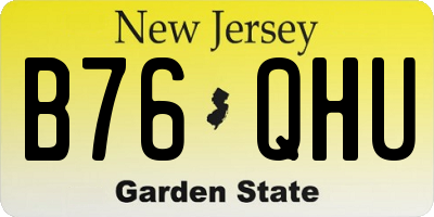 NJ license plate B76QHU