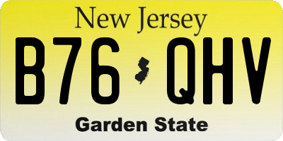 NJ license plate B76QHV