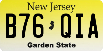 NJ license plate B76QIA