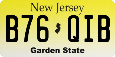 NJ license plate B76QIB