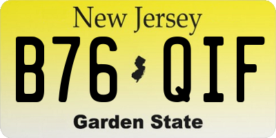 NJ license plate B76QIF