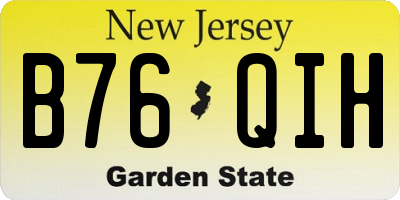 NJ license plate B76QIH