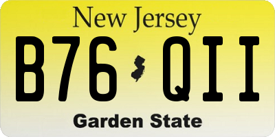 NJ license plate B76QII