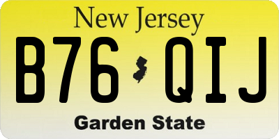 NJ license plate B76QIJ