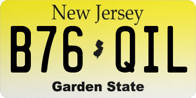 NJ license plate B76QIL