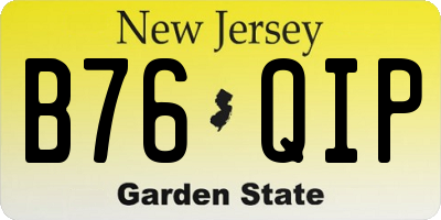 NJ license plate B76QIP